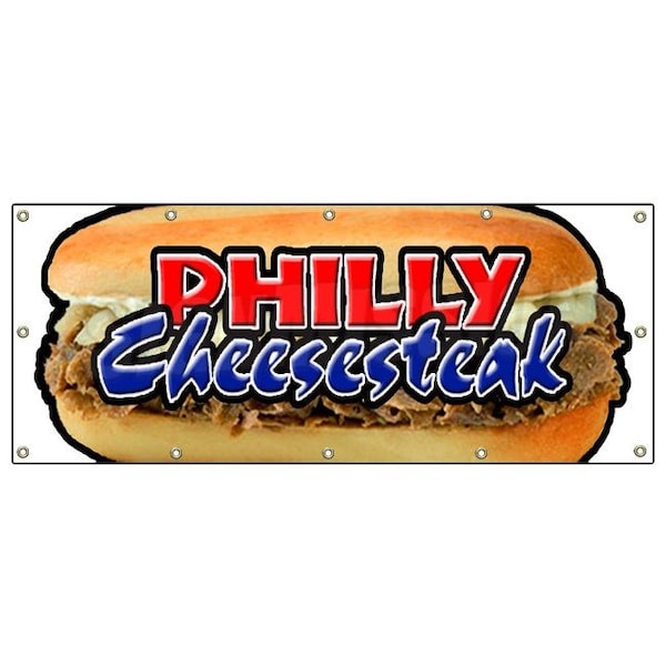 PHILLY CHEESE STEAK BANNER SIGN cheesesteak signs sandwich